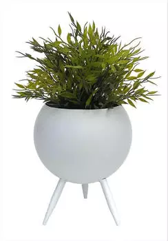 DanDiBo Blumenhocker Metall mit Topf, Wei&szlig;, 23cm (96259 M)