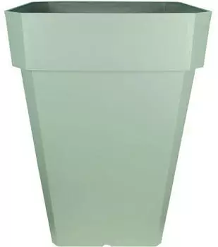 RiViERA Soleilla square plastic flower box 39 x 39 x 53 cm clay green