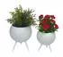 DanDiBo Blumenhocker 2er Set Metall mit Topf Weiß 16x23x16cm (96259)