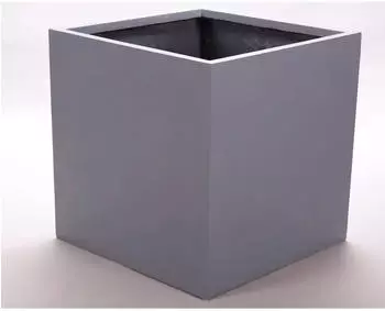 Eleganteinrichten Pflanzk&uuml;bel Fiberglas quadratisch 40x40x40cm Grau