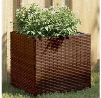 vidaXL Plastic planter 36 x 30 x 32 cm brown
