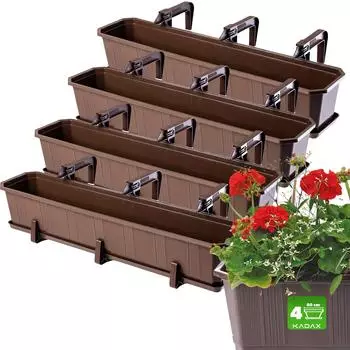 Kadax Balcony planter 80 cm brown (set of 4)
