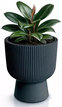 Prosperplast Milly plastic flower pot with planting insert 29.8 cm anthracite