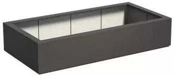 Adezz Carrez Pflanzgefäß mit Boden Fiberglas Schwarz 2000x1000x400mm (PB20.2)