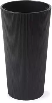 HowHomely Urbanika Blumentopf Hoch 57cm, Kunststoff, Schwarz (HH-URBANIKA-R-CZ-57)