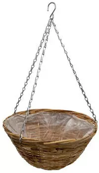 Spetebo Pflanzkorb H&auml;ngeampel aus Weide &Oslash; 35cm mit Kette