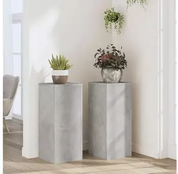 vidaXL Pflanzenst&auml;nder 2 Stk. Holzwerkstoff Betongrau 30x30x70cm (852927)
