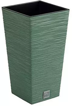 Prosperplast FURU Quadratischer Blumentopf mit Wasserreservoir 39,5x39,5x75,5cm, 37L, Gr&uuml;n (ZA5292)