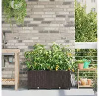 vidaXL Garten-Pflanzgef&auml;&szlig; 2 pcs Braun 80 x 40 x 37,5 cm Kunststoff