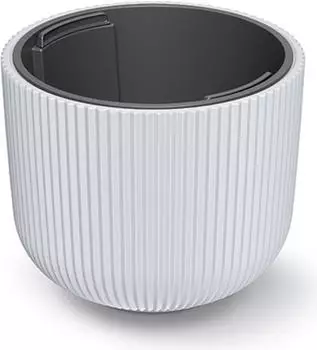 Prosperplast Milly round plastic flower pot with planting insert 29.8 cm white