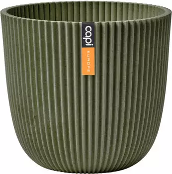 Capi Groove plant pot 21.5 x 20 cm green