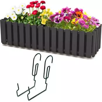 Botle Balcony planter with hooks anthracite 58 cm