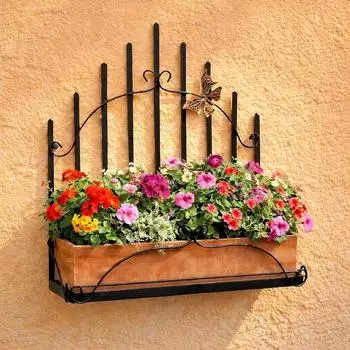 DanDiBo Wandblumenhalter Metall Schwarz 50cm (96237)