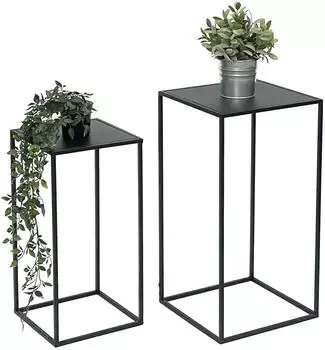 DanDiBo Blumenhocker Metall Schwarz Eckig 2er Set (96312)