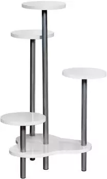 Kesper Blumenst&auml;nder Treppe 4 Etagen Metall/MDF 64,5x72,5x46cm wei&szlig;/silber (1727813)
