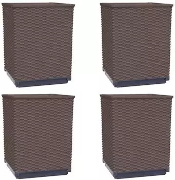 vidaXL Pflanzk&uuml;bel 4 Stk. Polypropylen Braun 30x30x37cm (364189)