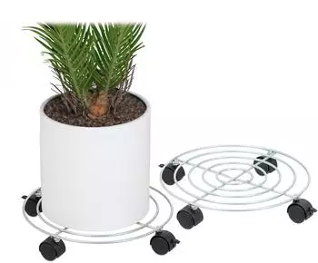 Relaxdays Pflanzenroller rund 30kg, 2er-Set