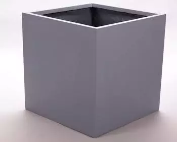 Eleganteinrichten Pflanzk&uuml;bel Fiberglas quadratisch 50x50x50cm Grau
