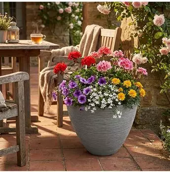 Jelenia Plast Blumentopf "Rillen" rund Kunststoff &oslash;40cm H31cm