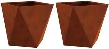 vidaXL Pflanzk&uuml;bel 2er-Set rostig, 40x40x40cm, Wetterfeststahl (883835)