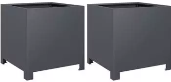 vidaXL Pflanzk&uuml;bel 2 Stk. Stahl anthrazit 40x40x40cm (851204)