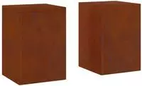 vidaXL Pflanzenst&auml;nder 2 pcs Rostig 24 x 24 x 35 cm Wetterfeststahl