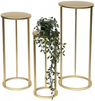 DanDiBo Blumenhocker rund, Metall gold, 3er-Set (96510)