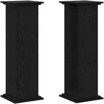 vidaXL Pflanzenst&auml;nder Holz, schwarz, Eichen-Optik, 33x33x100cm (869238)