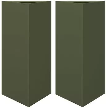 vidaXL Pflanzk&uuml;bel dreieckig, olivgr&uuml;n, Stahl, 2 Stk. 40x34,5x70cm (851164)