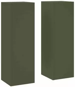 vidaXL Pflanzenst&auml;nder S&auml;ule Olivgr&uuml;n 24x24x75cm Stahl, 2er-Set