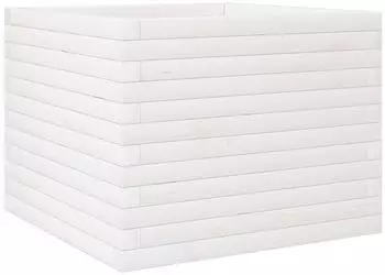 vidaXL Blumentopf Kiefernholz massiv, wei&szlig;, 60x60x46cm (3282410)