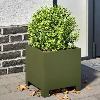 vidaXL Pflanzkasten Hexagonal Stahl Olivgr&uuml;n 30x30x30cm (851191)