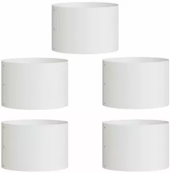 vidaXL Pflanzenring 5er-Set wei&szlig;, 30x30x20cm, kaltgewalzter Stahl