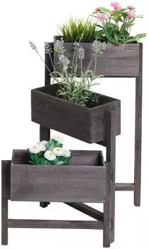MCW Standregal T275 Holz Shabby-Look grau-braun, 108x65x15cm (T275)
