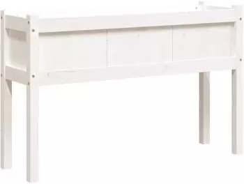vidaXL Pflanzk&uuml;bel mit Beinen, Kiefernholz, wei&szlig;, 110x31x70cm (837566)