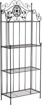 CLP Flora Klappbares Metall-Pflanzenregal, 4 Ebenen, schwarz (131511101)