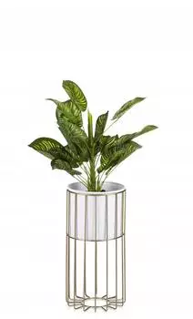 HowHomely Blumenständer Metall, rund, 42cm (HH-ML-06-GW)