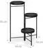 Relaxdays Pflanzentreppe 3 Ablagen Metall 65x44x44cm, schwarz (10050757_46)