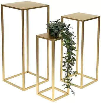 DanDiBo Blumenhocker Metall Gold Eckig 3er Set (96506)