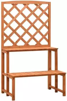 vidaXL Blumentreppe mit Rankgitter Orange 70x42x120cm Massivholz Tanne