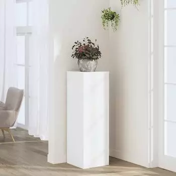 vidaXL Pflanzenst&auml;nder Holzwerkstoff wei&szlig; 33x33x100cm (852951)