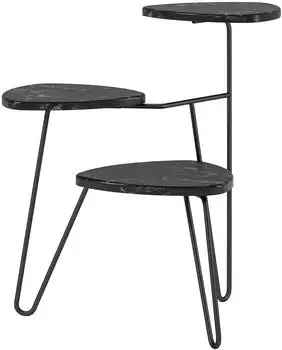 Mid.you Athena Pflanzentreppe Marmoroptik Metall, schwarz (7029899COM)