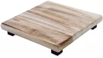 Spetebo Blumenhocker Holz eckig, 4 schwarze F&uuml;&szlig;e, 30x30cm (47912)