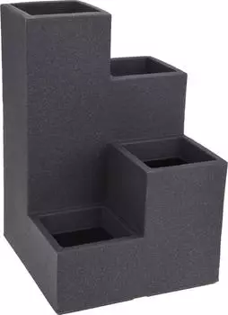 Spetebo Blumentreppe 4-stufig Kunststoff Anthrazit 60x40x40cm (2187)