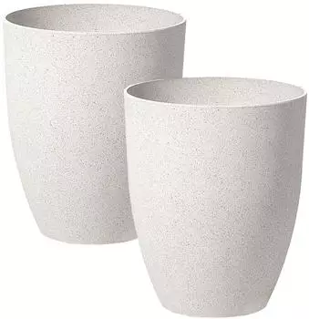 Beliani Croton 2er-Set Blument&ouml;pfe 35cm cremewei&szlig; (356805)