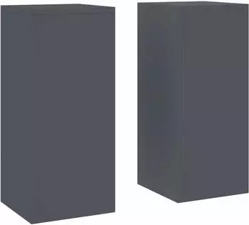 vidaXL Pflanzenst&auml;nder S&auml;ule anthrazit 24x24x55cm Stahl 2er-Set (865815)