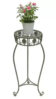 DanDiBo Blumenhocker Metall Gr&uuml;n Rund 75cm Antik (96008 L)