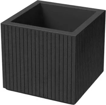 Prosperplast Coro Square Blumentopf Keramik-Optik 40x40x36cm, anthrazit (ZA6201)