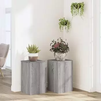 vidaXL Pflanzenst&auml;nder 2er-Set Grau Sonoma 30x30x50cm Holzwerkstoff (852920)