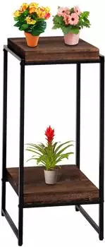 Mendler HWC-K71 Blumenregal MDF Metall dunkelbraun 82cm (96847)